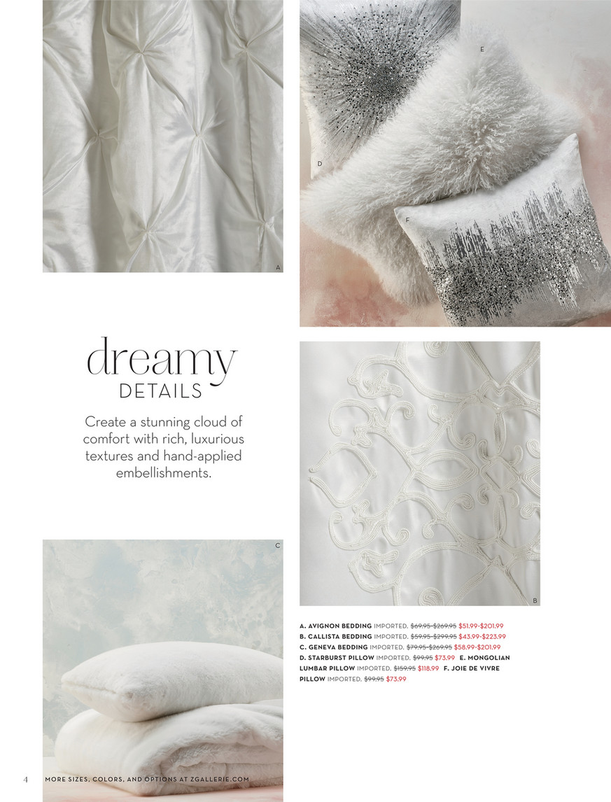 Z Gallerie - The Bedroom Event - Avignon Bedding - Pearl Dual King