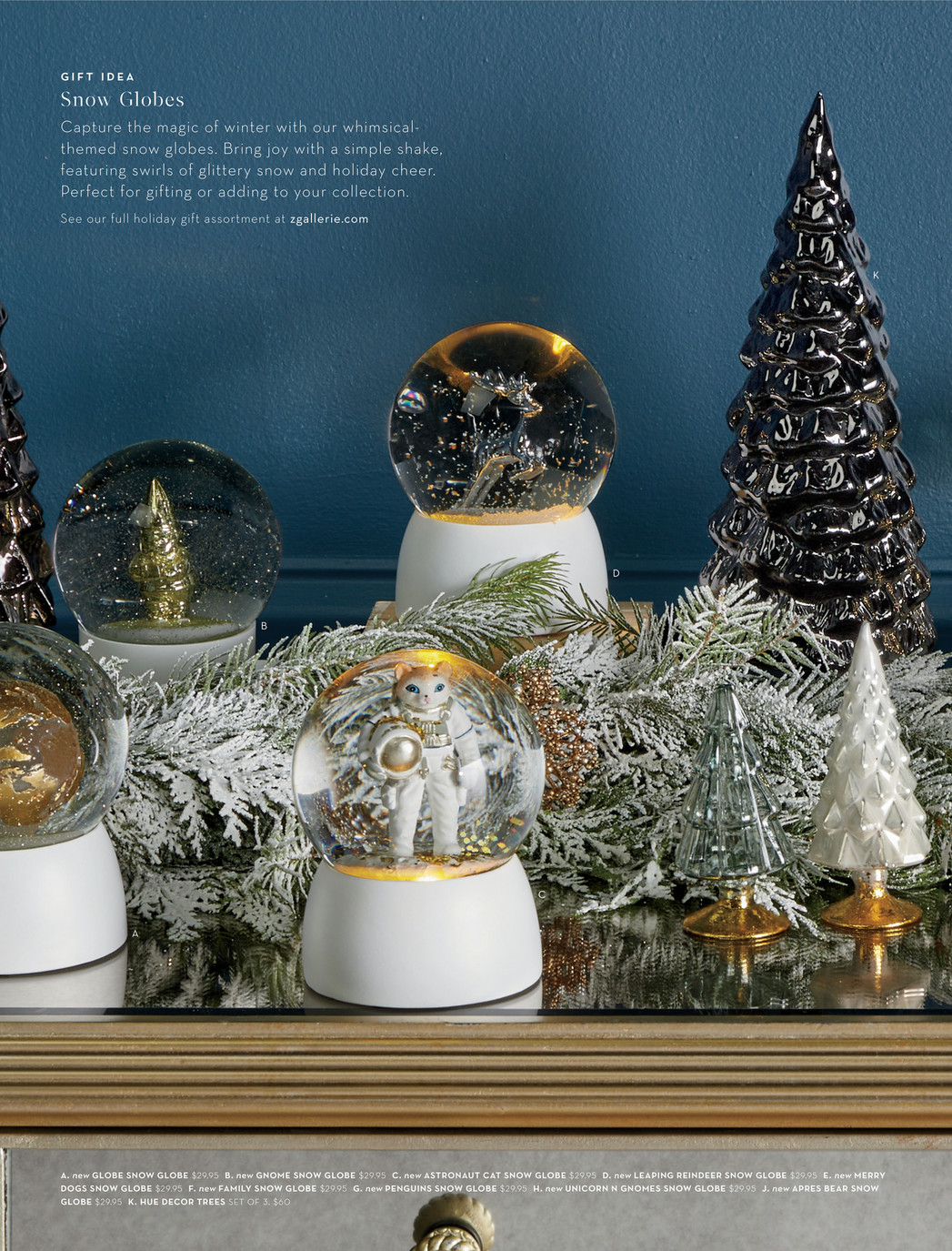 Z Gallerie - Wonderland Of Glam - World Globe Snow Globe Z Gallerie - Wonderland Of Glam - World Globe Snow Globe