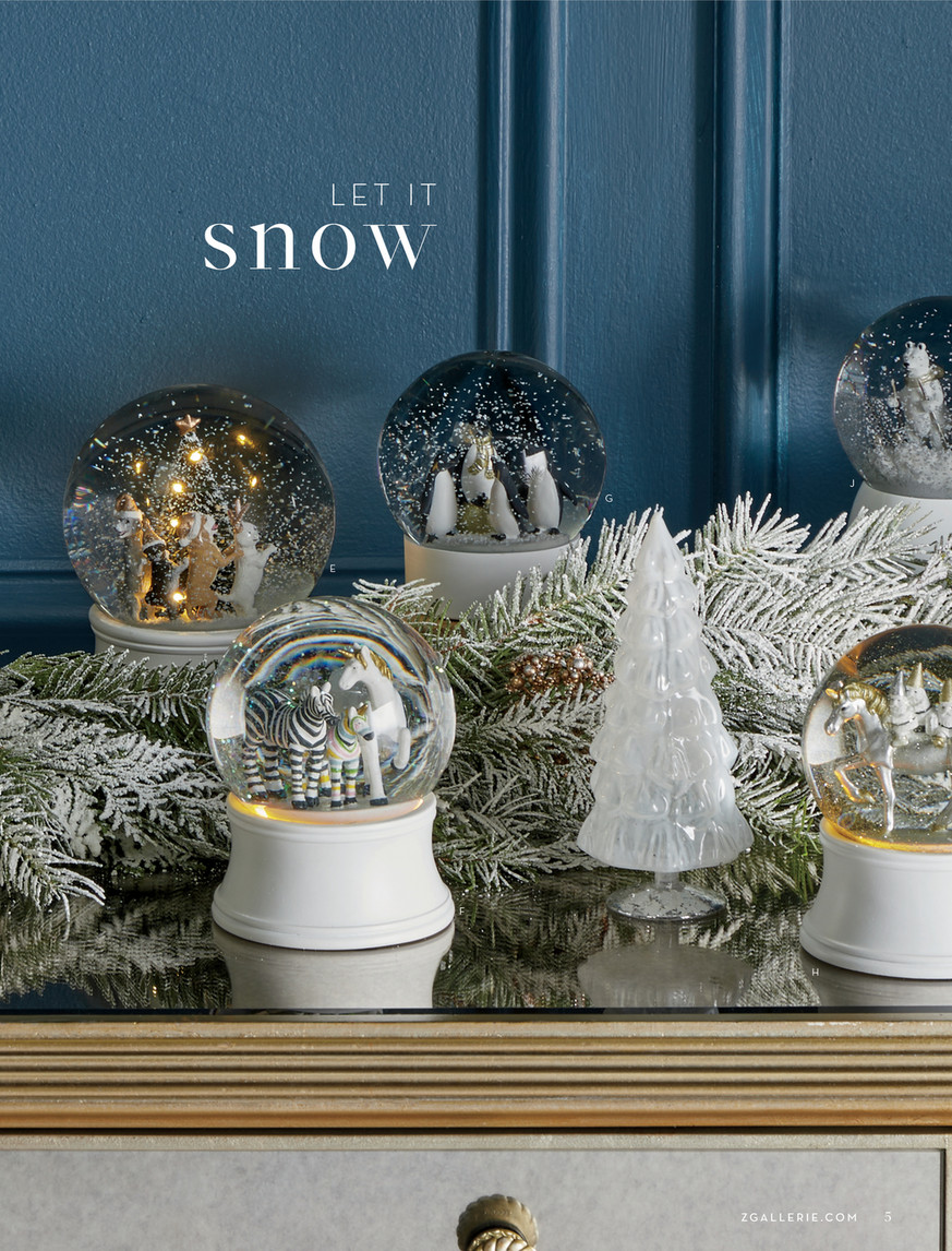 Z Gallerie - Wonderland Of Glam - World Globe Snow Globe