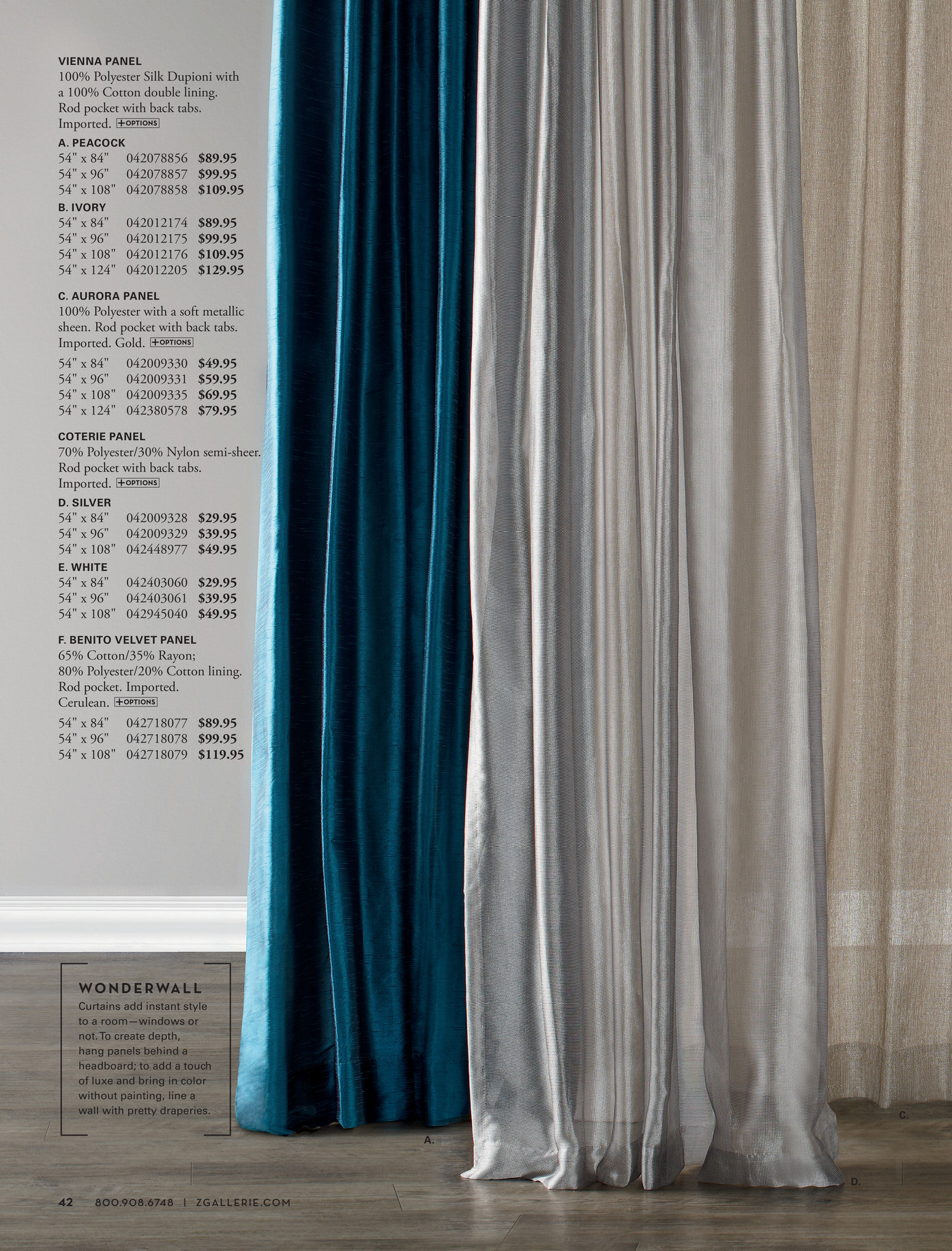 Z Gallerie Radiant Aurora Panels 54 X 108