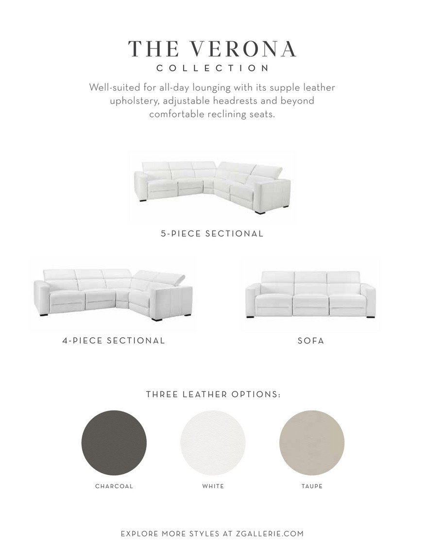 Z Gallerie - THE UPHOLSTERY BOOK - Verona Reclining Leather