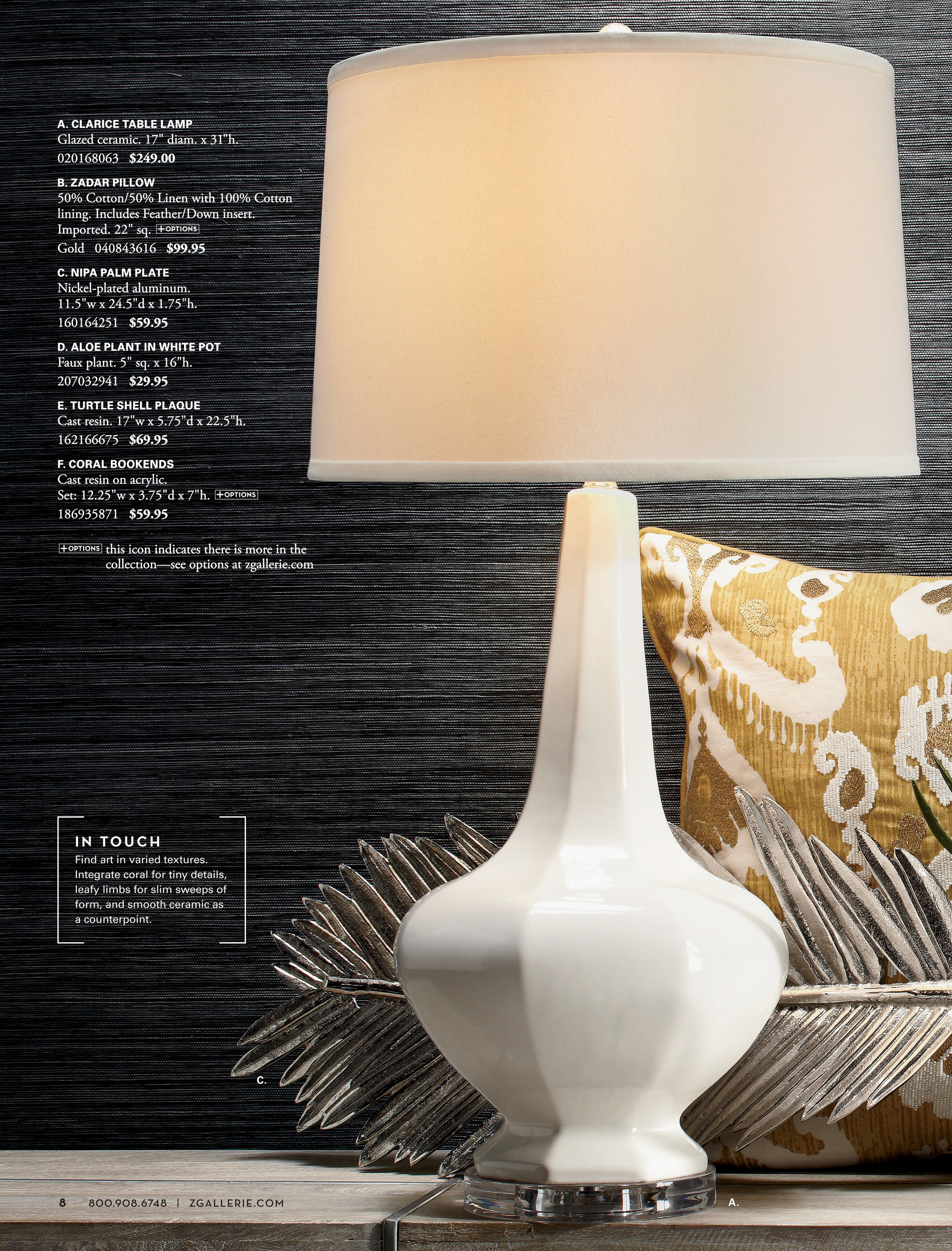 Z Gallerie Art Is In The Details Sabrina Table Lamp