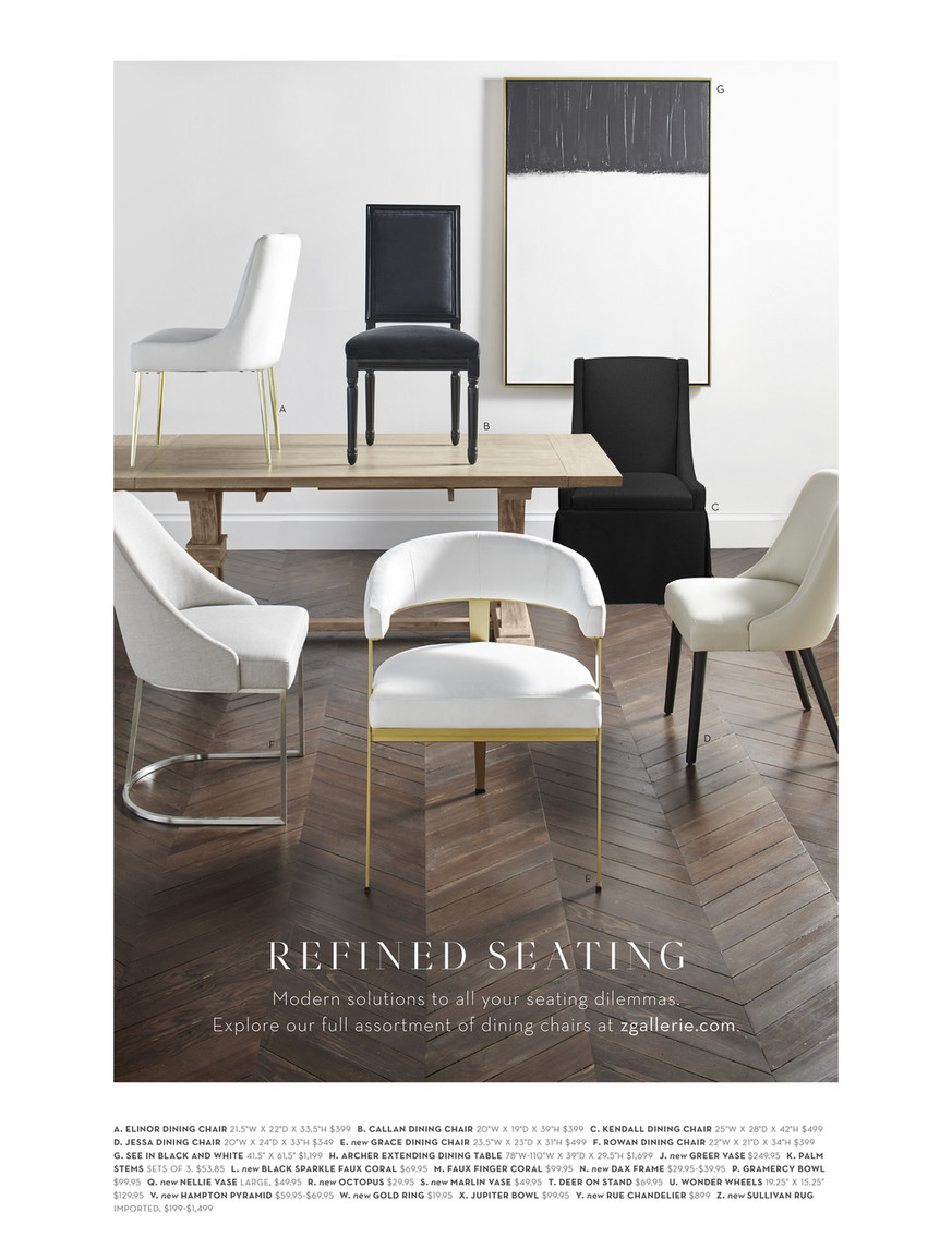 Z Gallerie - Rooted in Style - Elinor Dining Chair - Brushed