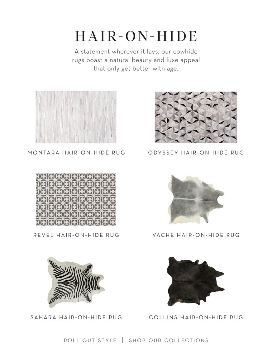 Z Gallerie - The Rug Guide - Sahara Hair On Hide Rug - Black