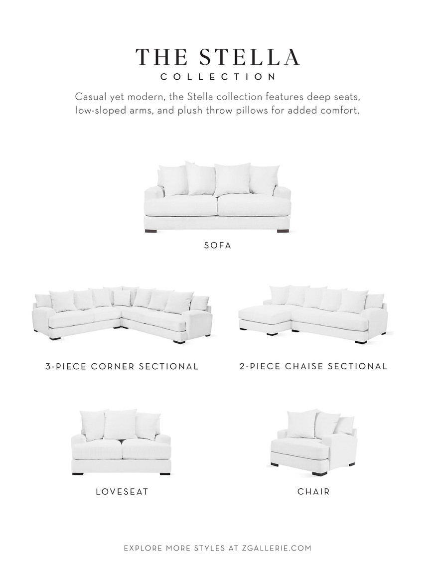 Z Gallerie - The Upholstery Book 2022 - Stella Sofa - Velvet White