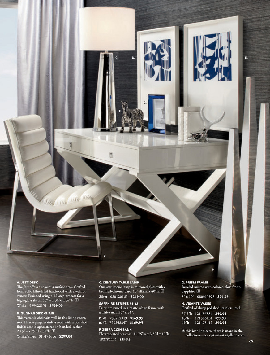 Z Gallerie September Issue Jett Desk White Lacquer