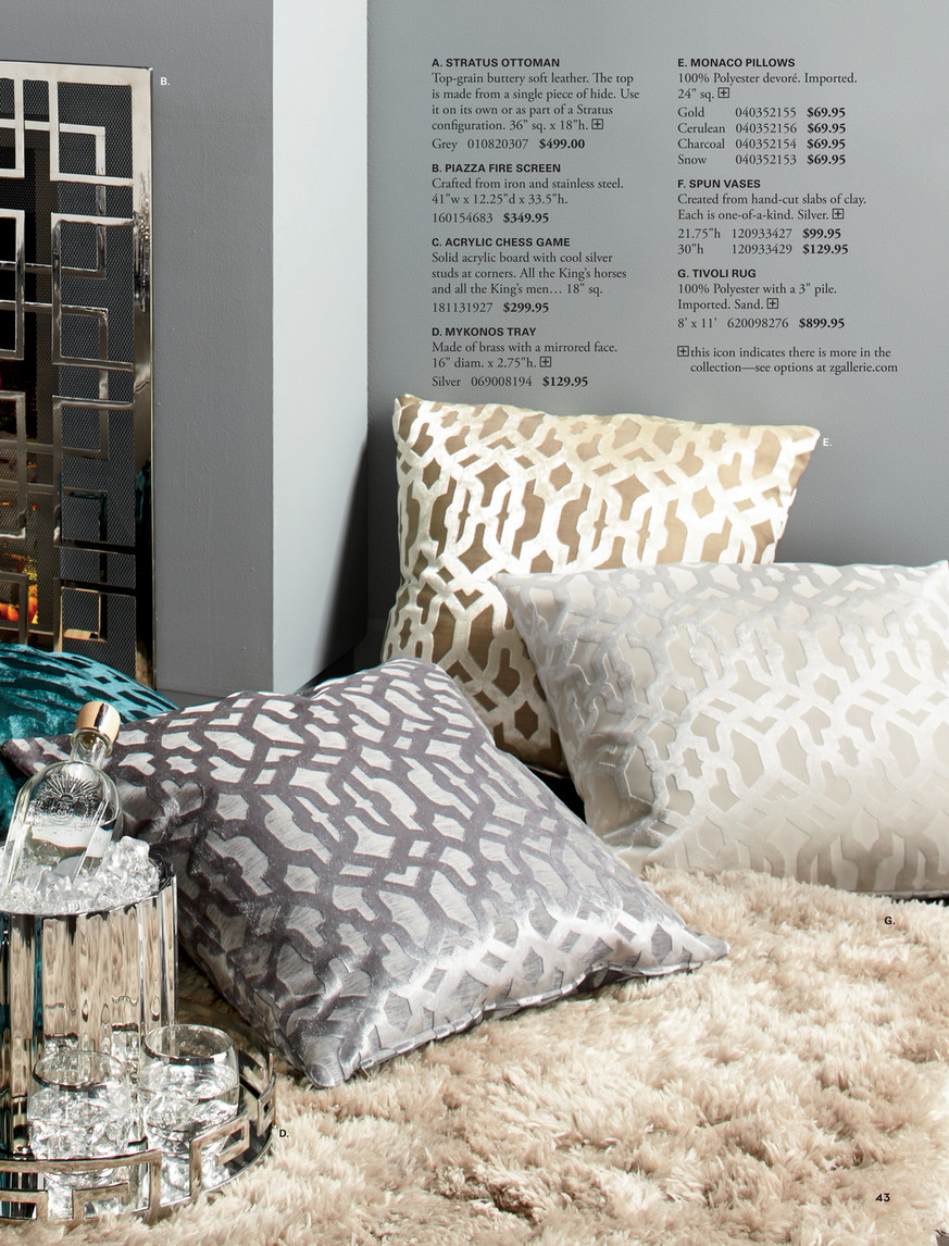Z Gallerie Celebrate In Style Monaco Pillow 24 Snow By Z Gallerie