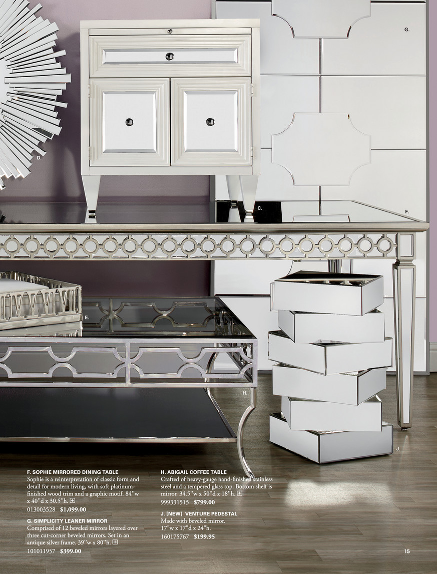 Z Gallerie Color Full Sophie Mirrored Dining Table
