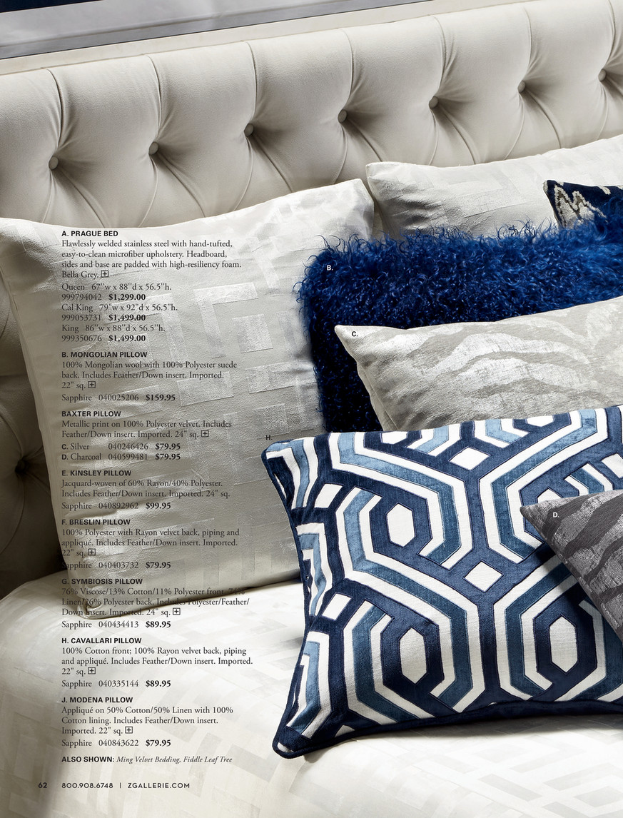 Z Gallerie Color Full Baxter Pillow 24 Silver