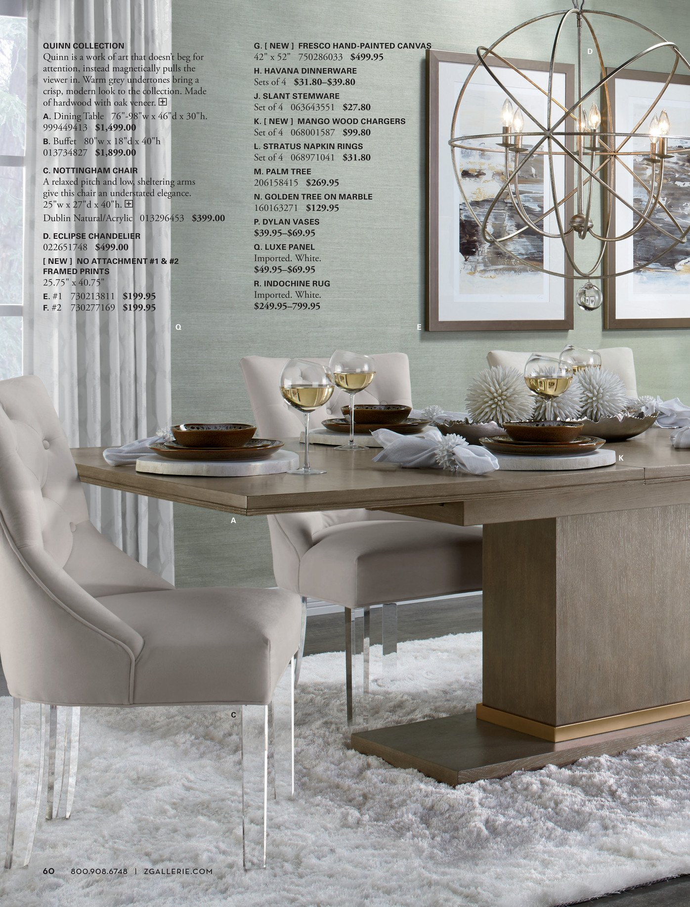 Z Gallerie Designed By You Quinn Dining Table